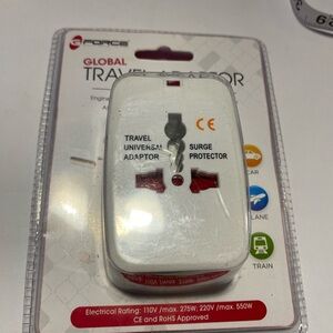 White Global Travel Adapter with Surge Protector